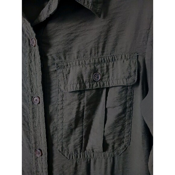 Banana Republic Petite Olive Green Button Down Shirt Dress Size S - Picture 4 of 7